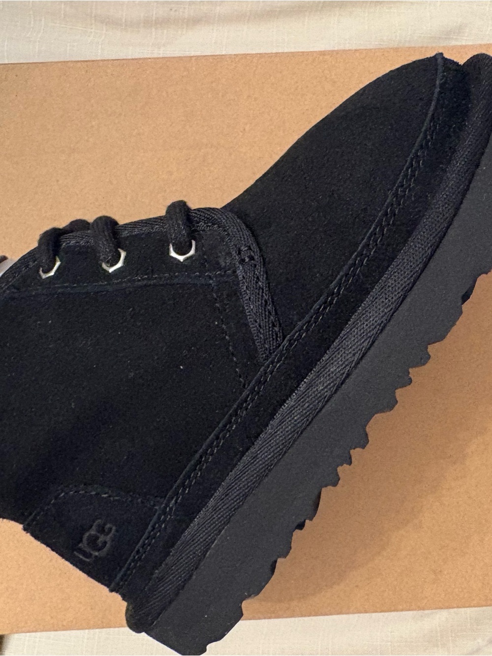 UGG Kids Classic Brand New Black Suede Neumel Boot